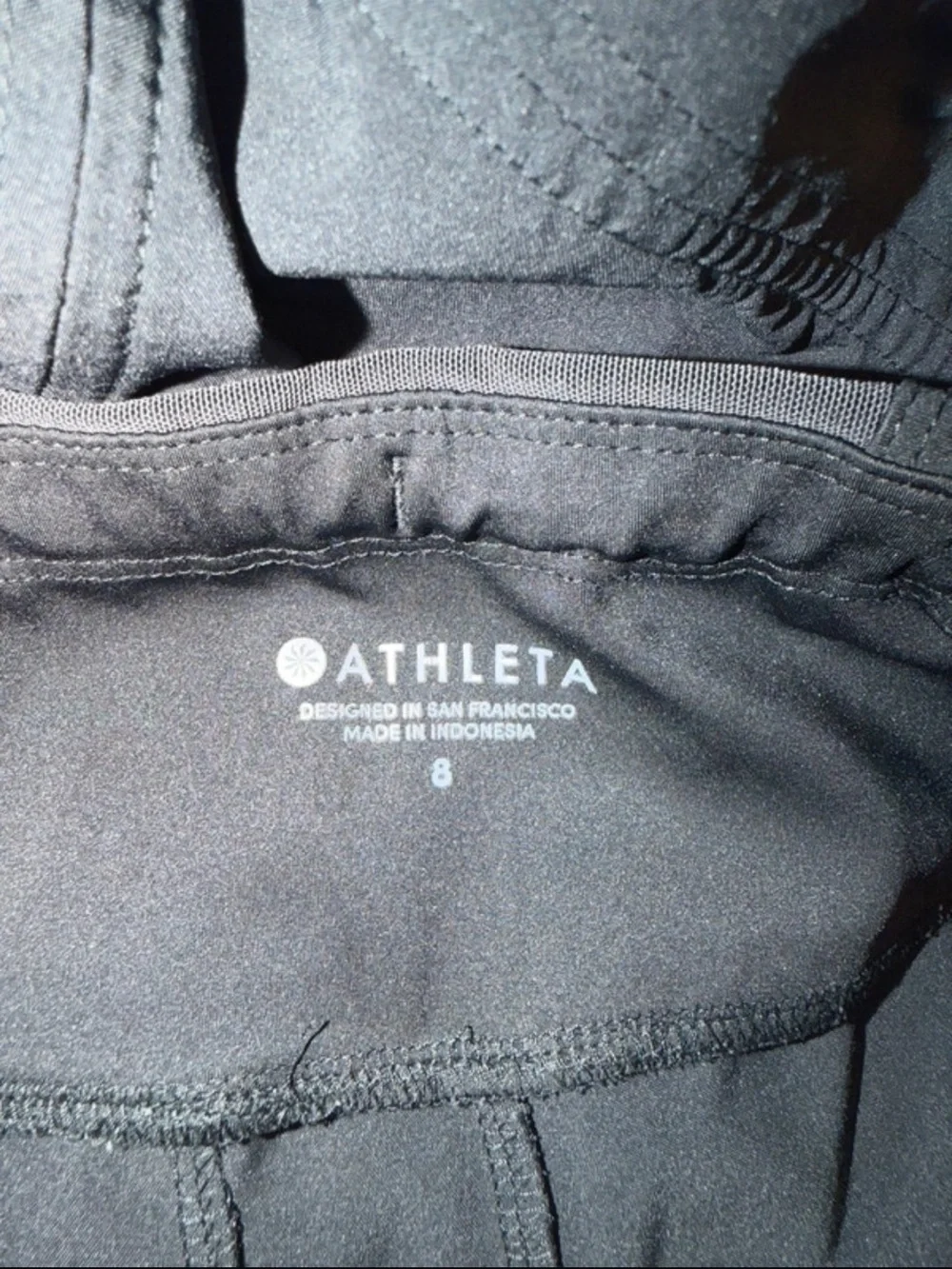 Athleta Black Athletic Shorts with White Striped Side Panels